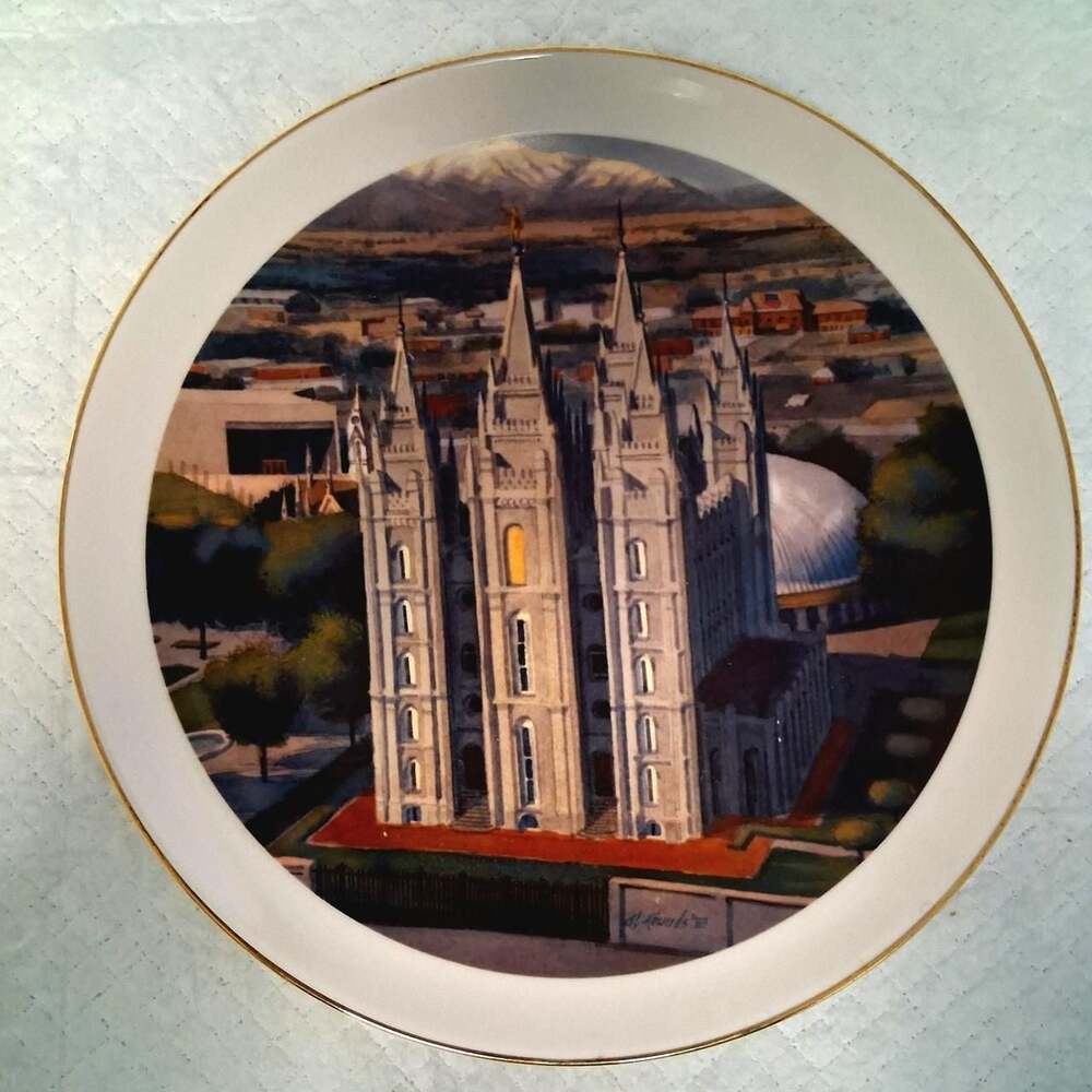 1983 Al Rounds L.D.S. Salt Lake Temple Decorative Plate Limited Edition